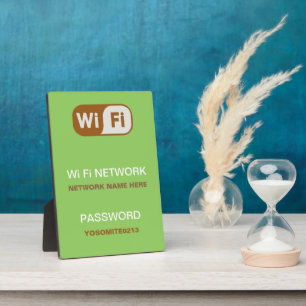 Light Green Simple Elegant WiFi Info Plaque