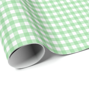 Light Green Simple Plaid Wrapping Paper