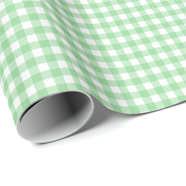 Light Green Simple Plaid Wrapping Paper (Roll Corner)