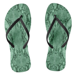 Light Green Snake Skin Print Jandals