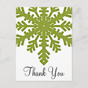 Light Green Snowflake Custom Postcards