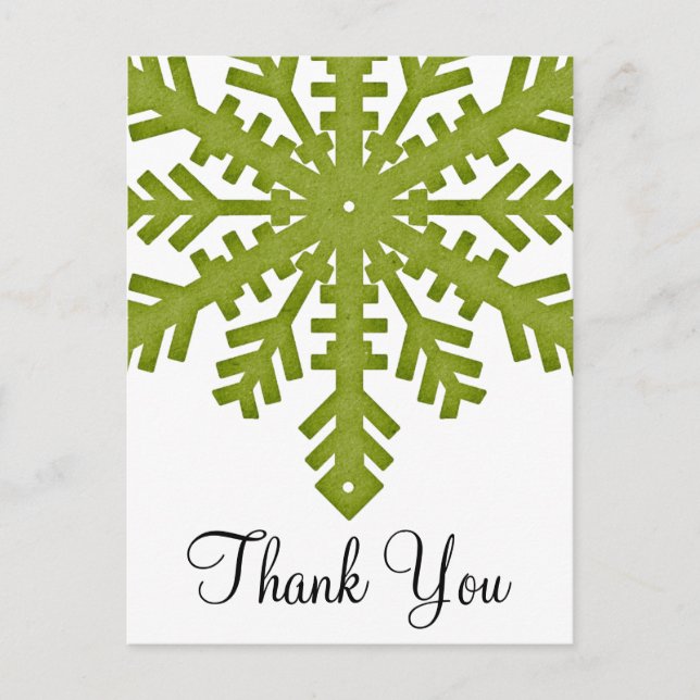 Light Green Snowflake Custom Postcards (Front)