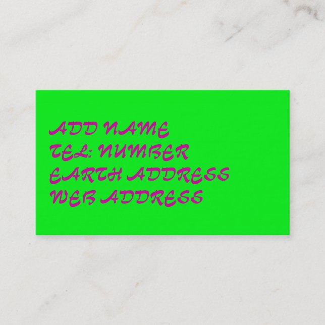 Light Green solid colour business card (Front)
