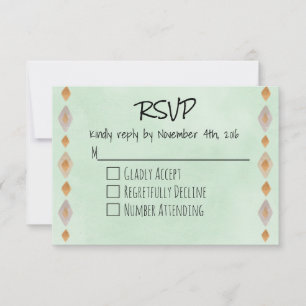 Light Green Southwestern Theme RSVP Card