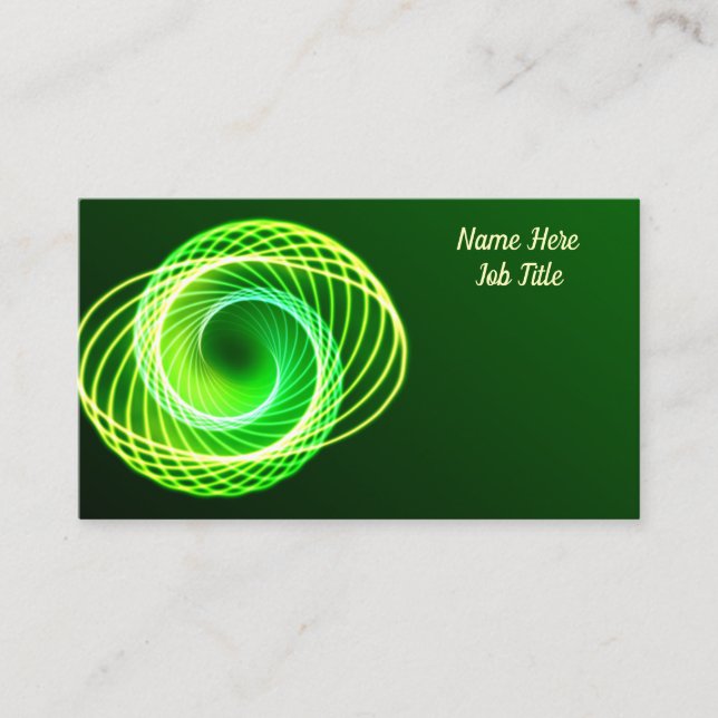 Light Green Spiral Customisable Business Card (Front)