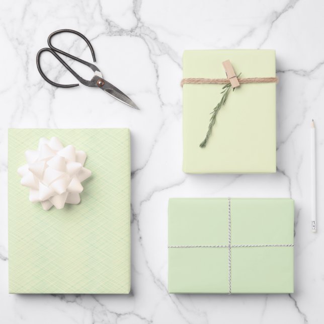 Light green textured. wrapping paper sheets (Front)