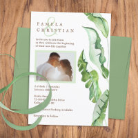 Light Green Tropical Banana Leaves Wedding 