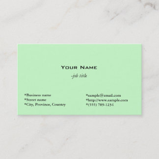 light green tulip flower personal business card