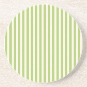 Light Green Vintage Ticking Stripe Farmhouse Coaster