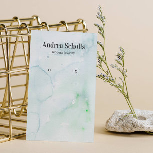 Light Green Watercolor Jewellery Earring Display Business Card