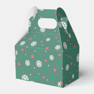 Light Green Whimsical Winter Snowflakes Christmas Favour Box