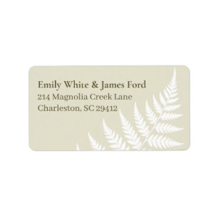 Light Green White Fern Couple Address Label