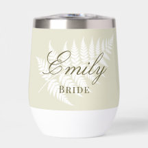 Light Green White Fern Elegant Bridal White