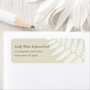 Light Green White Fern Return Address