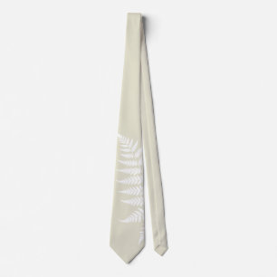 Light Green White Fern Simply Elegant Wedding Tie