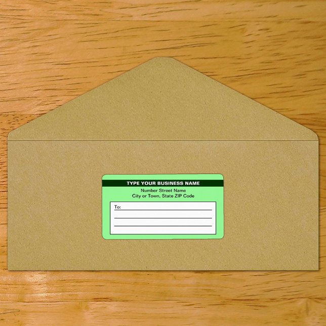 Light Green With Highlighted Brand Name Shipping (Light green shipping label with your highlighted brand on envelope)