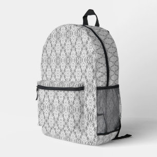Light grey abstract geometry pattern printed backpack