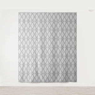 Light grey abstract geometry pattern tapestry