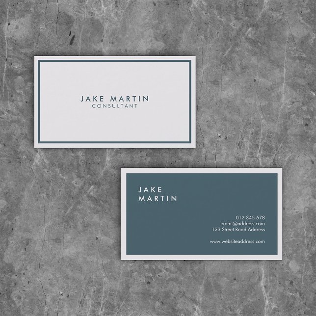 Light Grey and Blue Professional Modern Business Card (Creator Uploaded)
