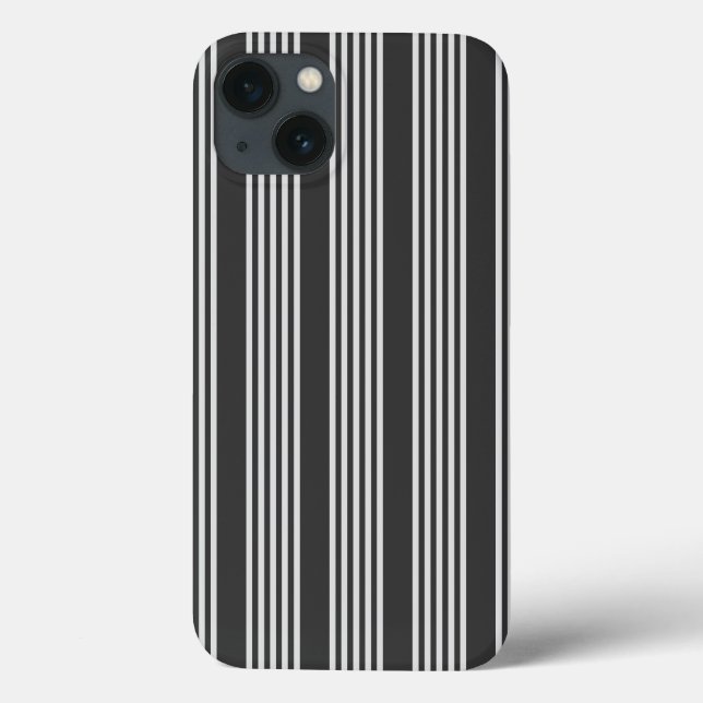 Light grey and charcoal five stripes pattern Case-Mate iPhone case (Back)