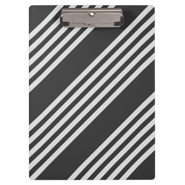 Light grey and charcoal five stripes pattern clipboard (Front)
