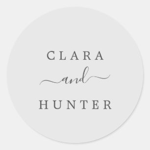 Light Grey and Charcoal Wedding Envelope Seals