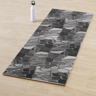 Light grey and dark rounded shapes. yoga mat