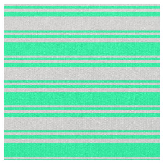 Light Grey and Green Coloured Lines Pattern Fabric (Close Up)