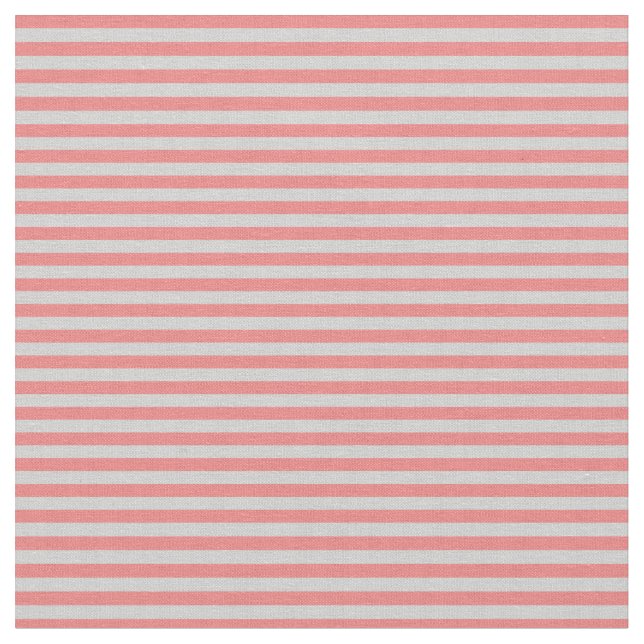 Light Grey and Light Coral Coloured Stripes Fabric (Close Up)