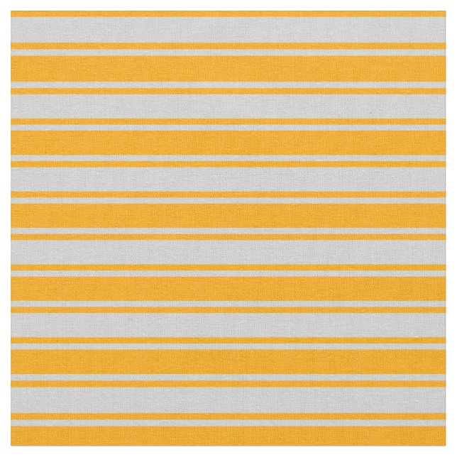 Light Grey and Orange Coloured Stripes Pattern Fabric (Close Up)