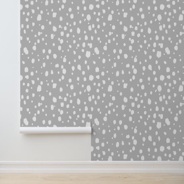 Light Grey and White Abstract Dots Wallpaper (Application)