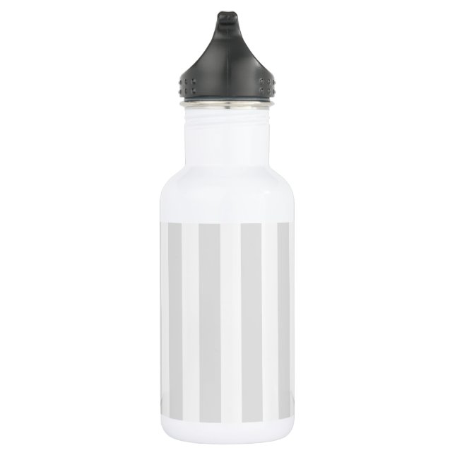 Light grey and white candy stripes 532 ml water bottle (Right)