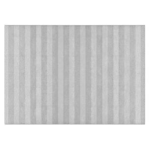 Light grey and white candy stripes cutting board