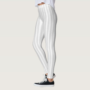 Light grey and white candy stripes leggings