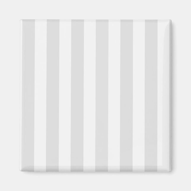 Light grey and white candy stripes magnet (Front)