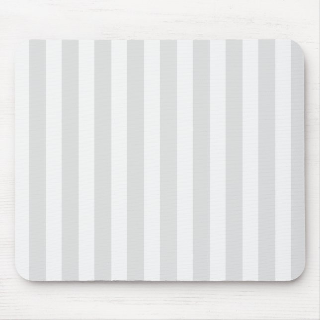 Light grey and white candy stripes mouse pad (Front)