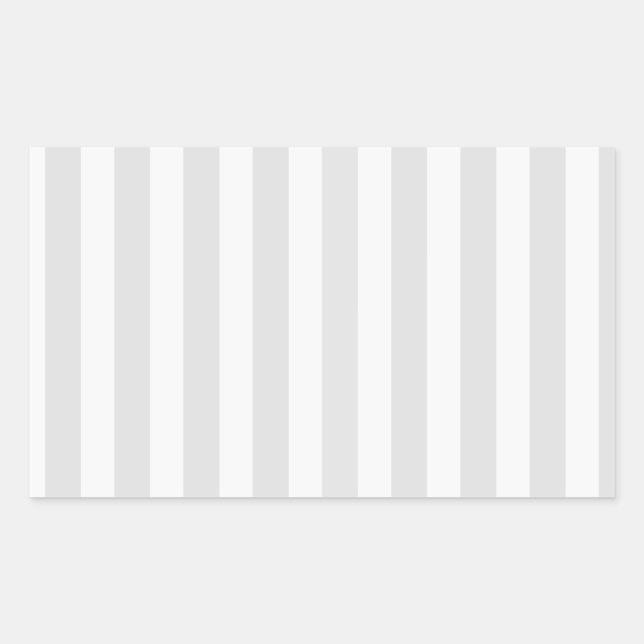 Light grey and white candy stripes rectangular sticker (Front)