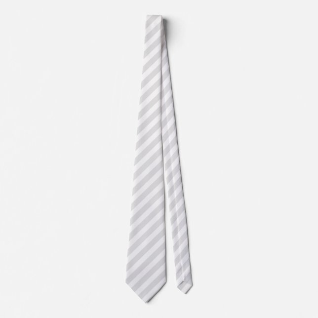 Light grey and white candy stripes tie (Front)