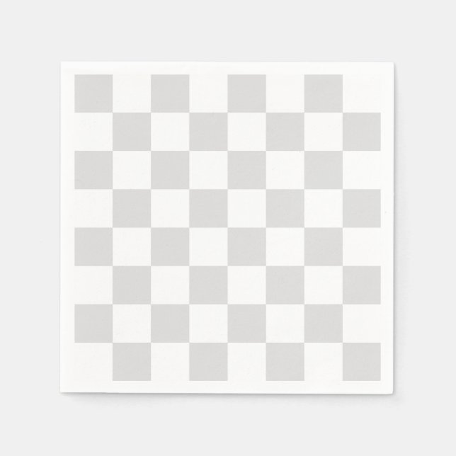 Light Grey and White Chequered Pattern Napkin (Front)