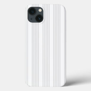 Light grey and white five stripes pattern iPhone 13 case