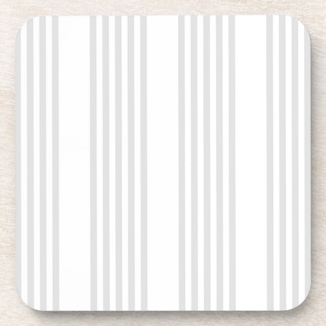 Light grey and white five stripes pattern coaster (Front)