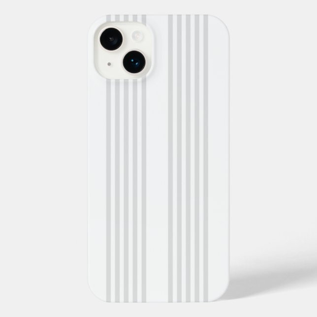 Light grey and white five stripes pattern iPhone case (Back)