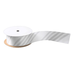 Light grey and white five stripes pattern satin ribbon