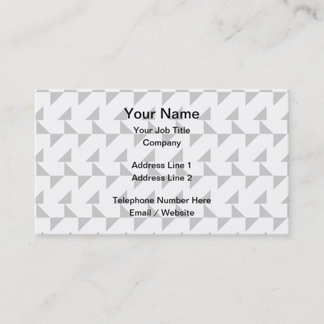 Light Grey and White Geometric Abstract Pattern. Business Card (Front)