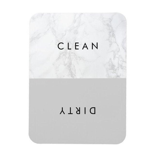 Light Grey and White Marble Modern Typography Magnet (Vertical)