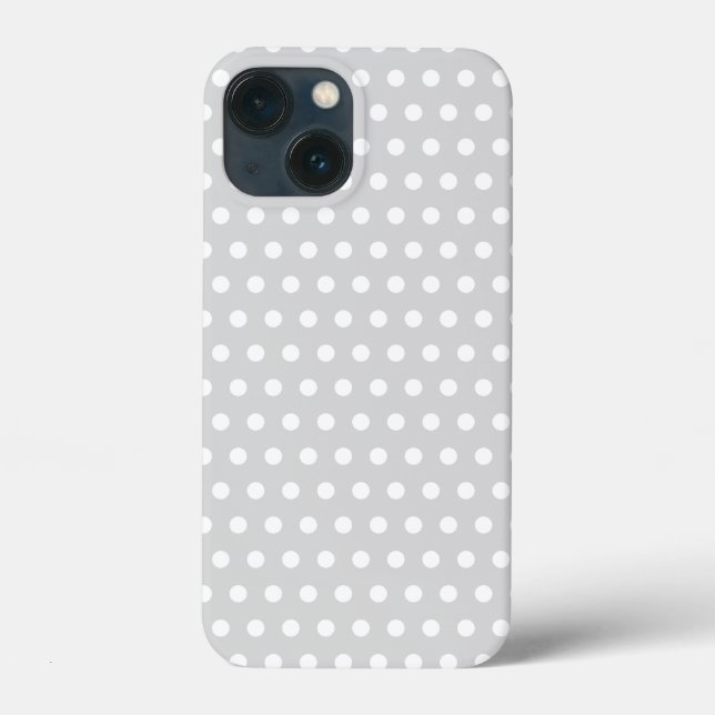 Light Grey and White Polka Dot Pattern. Case-Mate iPhone Case (Back)