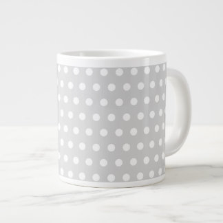 Light Grey and White Polka Dot Pattern. Large Coffee Mug