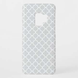 Light Grey and White Quatrefoil Patterns Case-Mate Samsung Galaxy S9 Case