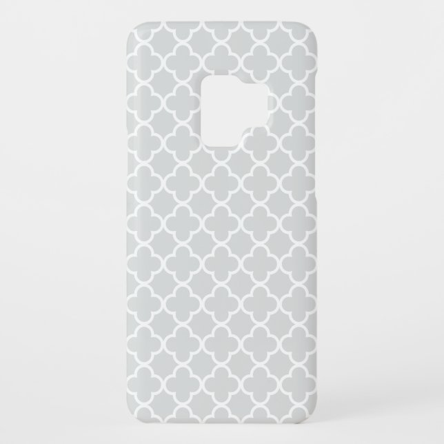 Light Grey and White Quatrefoil Patterns Case-Mate Samsung Galaxy Case (Back)