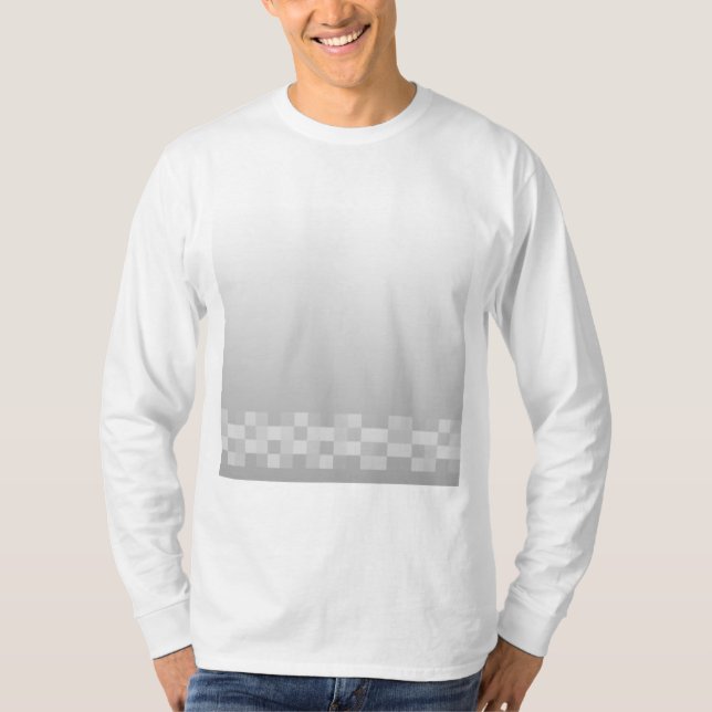 Light Grey and White Squares Pattern. T-Shirt (Front)